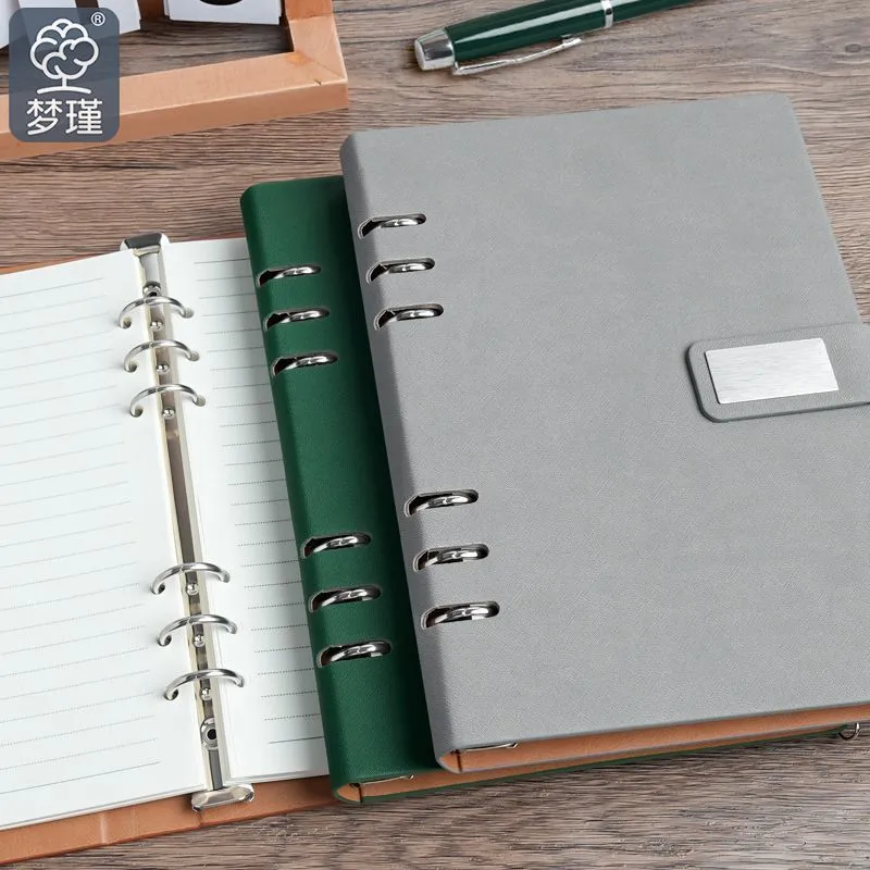 Caderno de folhas soltas de couro A5